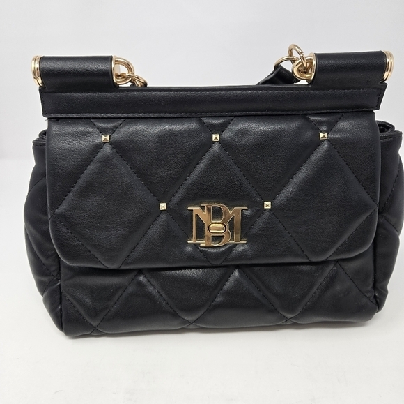 BADGLEY MISCHKA BLACK QUILTED TOP HANDLE PURSE NWOT BLACK WALLET FAUX LEATHER - Picture 9 of 16